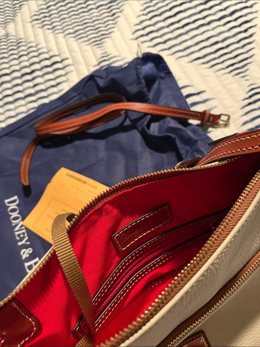 Dooney & Bourke Ivory and Tan Crossbody Bag - Picture 5 of 7